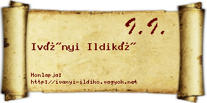 Iványi Ildikó névjegykártya