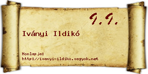 Iványi Ildikó névjegykártya
