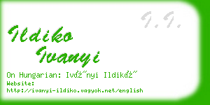ildiko ivanyi business card